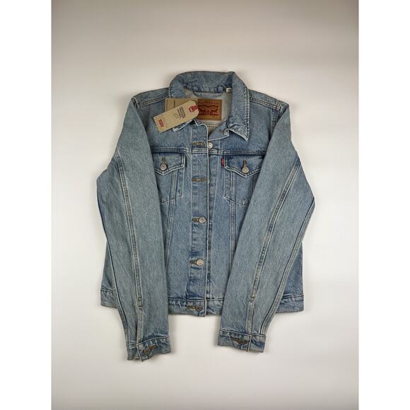 Levi's® Womens Denim Jean Jacket Original Trucker Light Wash Size Large NWT - Picture 1 of 8